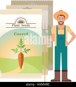 Pack di carota sementi icona Illustrazione Vettoriale