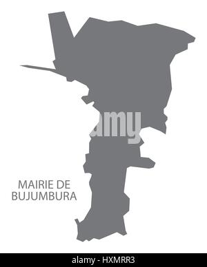 Mairie de Bujumbura Burundi Mappa provincia grigio silhouette di illustrazione Illustrazione Vettoriale