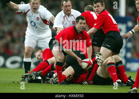 GARETH COOPER GALLES & bagno RU Millennium Stadium Cardiff Galles 22 Febbraio 2003 Foto Stock