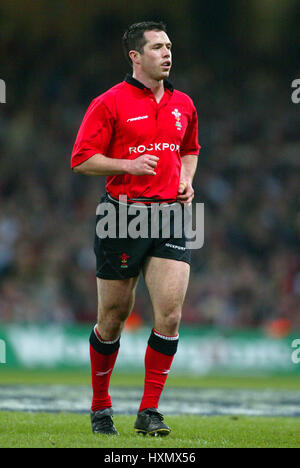 GARETH COOPER GALLES & bagno RU Millennium Stadium Cardiff Galles 22 Febbraio 2003 Foto Stock