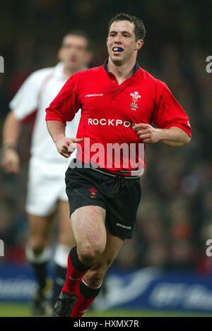 GARETH COOPER GALLES & bagno RU Millennium Stadium Cardiff Galles 22 Febbraio 2003 Foto Stock