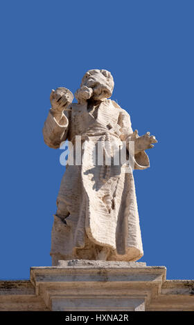 San Paolo Primo Eremita, Frammento del colonnato della Basilica di San Pietro. Basilica Papale di San Pietro in Vaticano, Roma, Italia Foto Stock