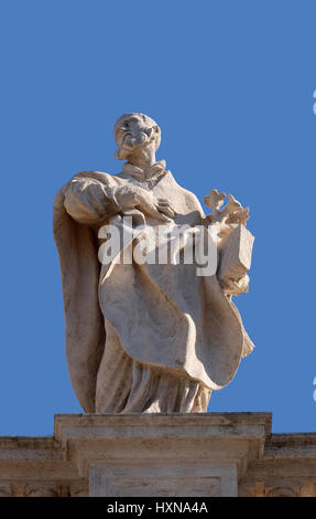 San Filippo Neri, il frammento del colonnato della Basilica di San Pietro. Basilica Papale di San Pietro in Vaticano, Roma, Italia Foto Stock