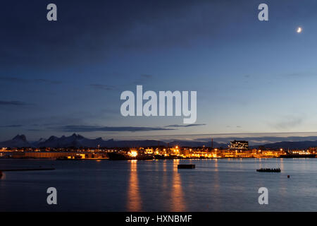 Vista serale oltre Bodø Foto Stock