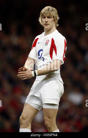 DAVID STRETTLE INGHILTERRA & ARLECCHINI Millennium Stadium Cardiff Galles il 17 marzo 2007 Foto Stock