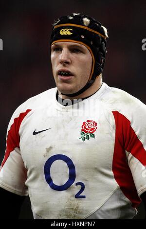 JAMES HASKELL INGHILTERRA & London Wasps Millennium Stadium Cardiff Galles il 17 marzo 2007 Foto Stock