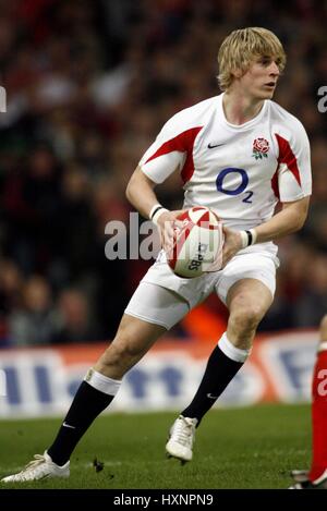 DAVID STRETTLE INGHILTERRA & ARLECCHINI Millennium Stadium Cardiff Galles il 17 marzo 2007 Foto Stock