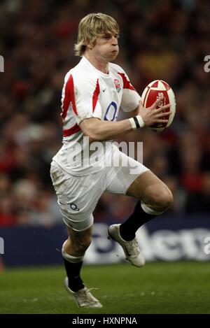 DAVID STRETTLE INGHILTERRA & ARLECCHINI Millennium Stadium Cardiff Galles il 17 marzo 2007 Foto Stock