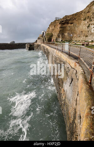 Portreath parete del porto Foto Stock