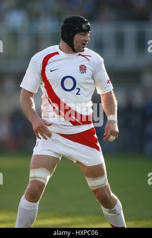 STEVE BORTHWICK INGHILTERRA & bagno RU STADIO FLAMINIO ROMA Italia 10 febbraio 2008 Foto Stock