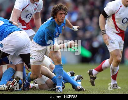 MAURO BERGAMASCO ITALIA & STADE FRANCIA RU TWICKENHAM MIDDLESEX INGHILTERRA 07 Febbraio 2009 Foto Stock