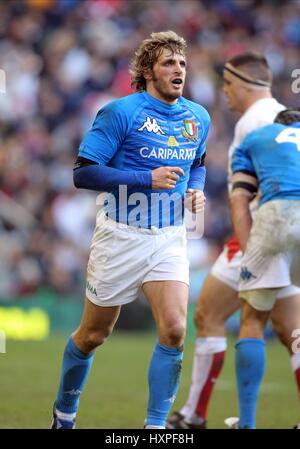 MIRCO BERGAMASCO ITALIA & STADE FRANCIA RU TWICKENHAM MIDDLESEX INGHILTERRA 07 Febbraio 2009 Foto Stock