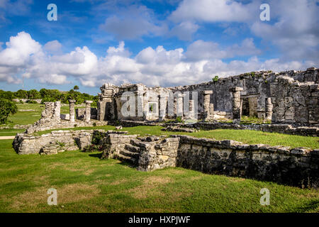 Colonne House - rovine Maya di Tulum in Messico Foto Stock