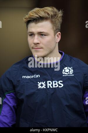 DAVID DENTON SCOZIA EDIMBURGO SCOZIA RUGBY & EDINBURGH RUGBY TWICKENHAM Londra Inghilterra 14 Marzo 2015 Foto Stock