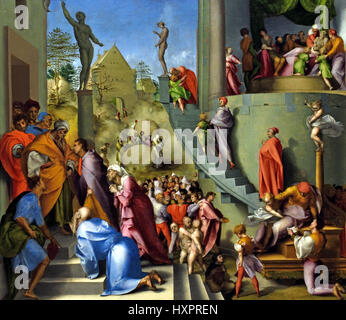 Giuseppe con Giacobbe in Egitto da scene della storia di Giuseppe 1518 Pontormo 1494 - 1556/7 Italia, italiano Foto Stock