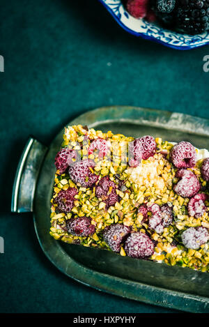 Semifreddo con lampone, vista aerea Foto Stock