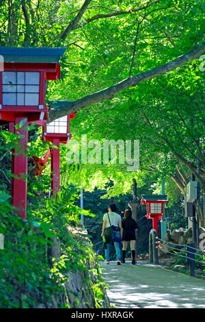 Mount Takao Onnazaka modo al tempio Yakuoin Foto Stock