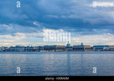 Il fiume Severn e accademia navale degli Stati Uniti ad Annapolis, Maryland. Foto Stock