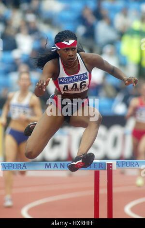 NATASHA DANVERS 400 metri ostacoli City of Manchester Stadium Manchester Inghilterra 16 Giugno 2002 Foto Stock