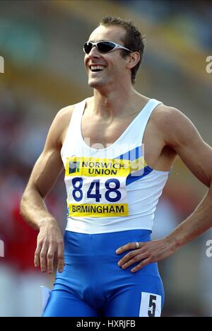 CHRIS RAWLINSON 400 metri ostacoli Alexander Stadium Birmingham Inghilterra 14 Luglio 2002 Foto Stock