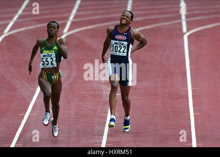 MARION JONES tira fino a 200M 200 metri 24 Agosto 1999 Foto Stock