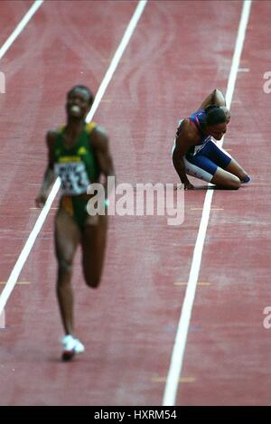 MARION JONES tira fino a 200M 200 metri 24 Agosto 1999 Foto Stock