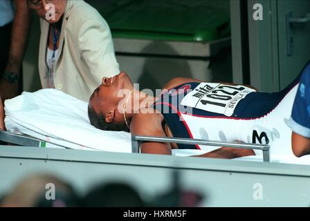 MARION JONES tira fino a 200M 200 metri 24 Agosto 1999 Foto Stock