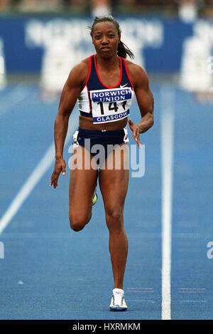 INGER MILLER 100 METRI SCOTSTOUN STADIUM GLASGOW Scozia 02 Luglio 2000 Foto Stock