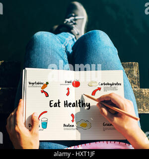 Mangiare sano cibo Digram Concept Foto Stock