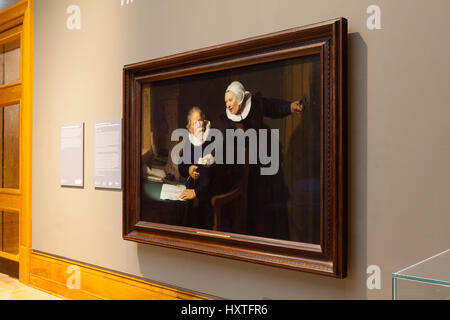 Scafo, East Yorkshire, Regno Unito. 30 Mar, 2017. Da Sabato 1 Aprile, Rembrandt van Rijn il celebrato dipinto il costruttore navale e sua moglie (1633) verranno visualizzati in Ferens Art Gallery, scafo durante l'anno come città del Regno Unito della cultura 2017. Questa è la prima volta in un dipinto di Rembrandt sarà in mostra alla Galleria. Credito: LEE BEEL/Alamy Live News Foto Stock