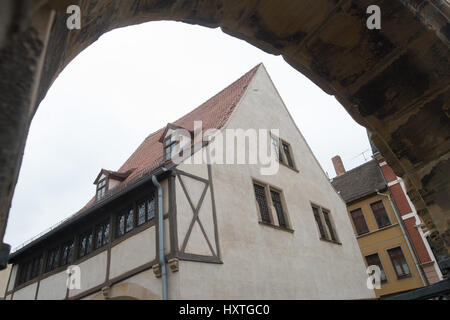 Eisleben, Germania. 23 Mar, 2017. Il luogo di nascita di Martin Lutero, Tedesco teologo e figura chiave della riforma protestante, in Lutero di natale di Eisleben, Germania, 23 marzo 2017. Foto: Klaus-Dietmar Gabbert/ZB/dpa/Alamy Live News Foto Stock