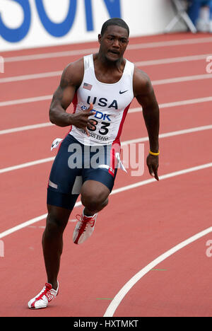 JUSTIN GATLIN 200 METRI USA OLYMPIC STADIUM Helsinki Finlandia 09 agosto 2005 Foto Stock