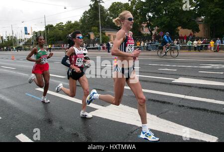 PAULA RADCLIFFE MARATHON CAMPIONATI MONDIALI DI ATLETICA DELLO STADIO OLIMPICO Helsinki Finlandia 14 agosto 2005 Foto Stock