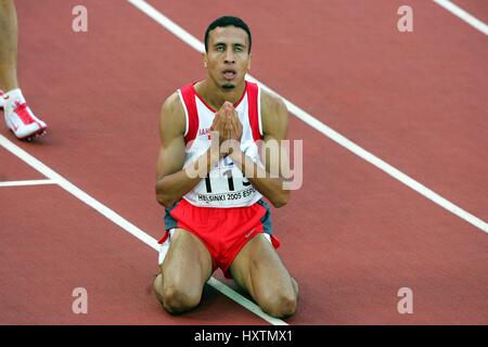 RASHID RAMZI VINCE 800 METRI OLYMPIC STADIUM Helsinki Finlandia 14 agosto 2005 Foto Stock