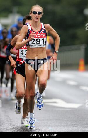 PAULA RADCLIFFE MARATHON CAMPIONATI MONDIALI DI ATLETICA DELLO STADIO OLIMPICO Helsinki Finlandia 14 agosto 2005 Foto Stock