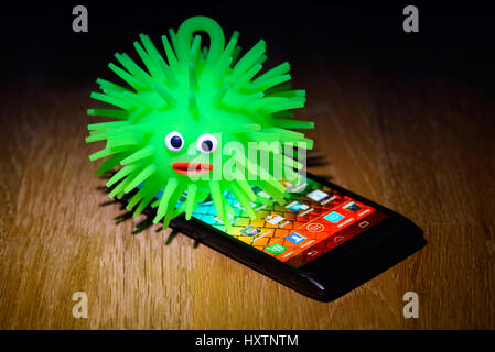 Telefono cellulare virus, Handyvirus Foto Stock