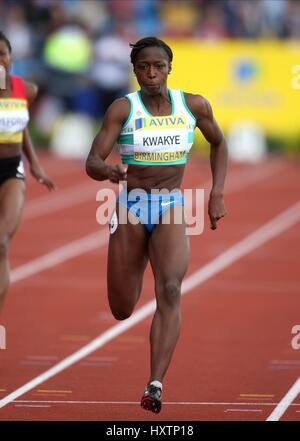 JEANETTE KWAKYE 100 METRI ALEXANDER STADIUM Birmingham Inghilterra 12 Luglio 2008 Foto Stock