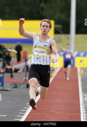 MARK HOLLOWAY SALTO IN LUNGO ALEXANDER STADIUM Birmingham Inghilterra 12 Luglio 2008 Foto Stock