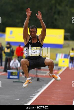 RYAN JAMES LONG JUMP ALEXANDER STADIUM Birmingham Inghilterra 12 Luglio 2008 Foto Stock