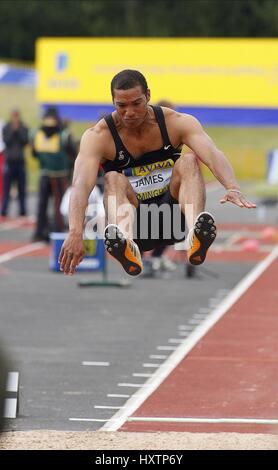 RYAN JAMES LONG JUMP ALEXANDER STADIUM Birmingham Inghilterra 12 Luglio 2008 Foto Stock