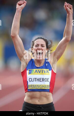 HELEN CLITHEROE 3000 metri di siepi Alexander Stadium Birmingham Inghilterra 13 Luglio 2008 Foto Stock