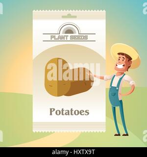 Pack di patate semi icona Illustrazione Vettoriale