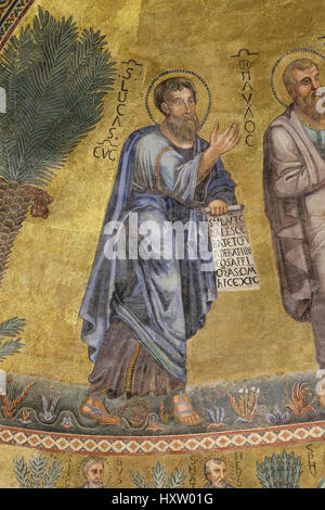 San Luca nel mosaico della basilica di San Paolo fuori le Mura a Roma, Italia Foto Stock