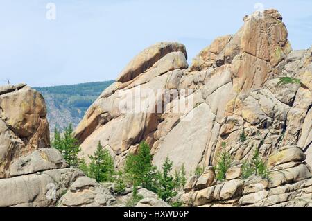 Paesaggio in Gorkhi Terelji National Park, Mongolia Foto Stock