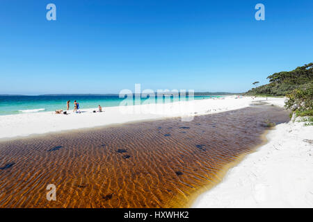 Hyams Beach è una spettacolare tratto di Jervis Bay con sabbia bianca e finissima, Nuovo Galles del Sud, NSW, Australia Foto Stock