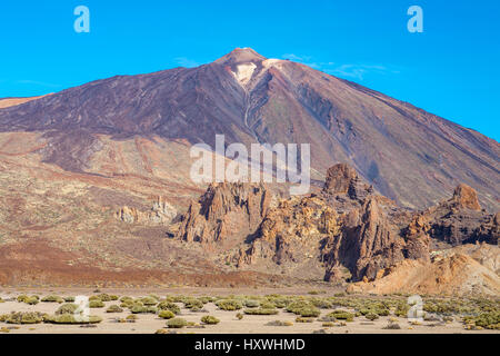 Vista del Vulcano Teide Mount. Tenerife, Isole Canarie, Spagna, Europa Foto Stock