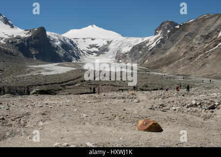 Die Gletscherzunge der Pasterze am Großglockner in Heiligenblut, Kärnten, Österreich Foto Stock