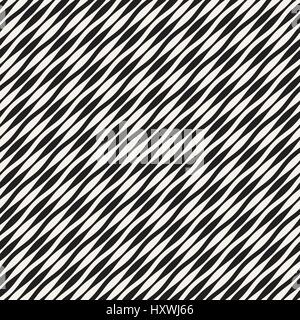 Strisce ondulate vector seamless pattern. Retrò texture ondulate. Linee geometriche design monocromatico. Illustrazione Vettoriale