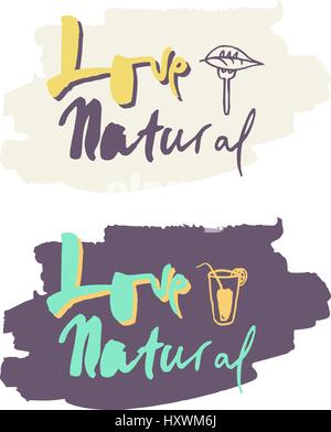 Vettore biologico naturale etichetta prodotto Illustrazione Vettoriale