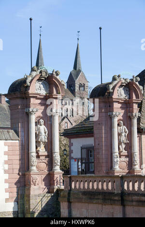 Abbazia imperiale di Corvey, Sito Patrimonio Mondiale dell'UNESCO, Höxter, Renania settentrionale-Vestfalia, Germania, Europa Foto Stock